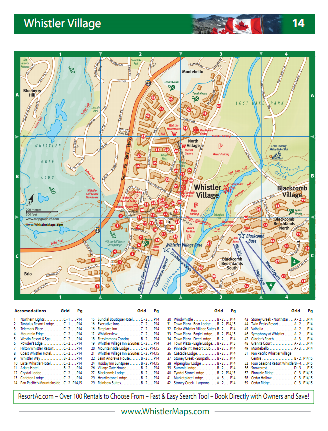 Whistler Accommodation Maps :: Scam Free Vacation Rentals